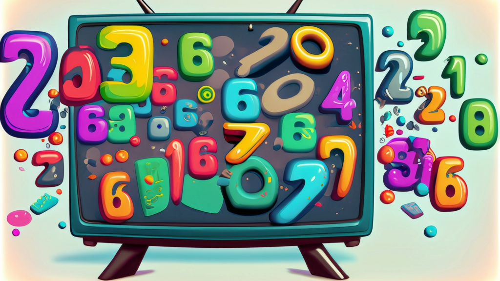 Numbers and a TV Set Cartoon